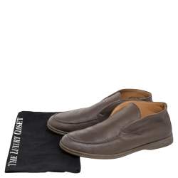 Loro Piana Brown Leather Open Walk Ankle Boots Size 42