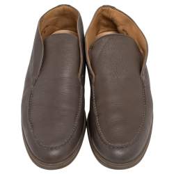 Loro Piana Brown Leather Open Walk Ankle Boots Size 42