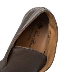 Loro Piana Brown Leather Open Walk Ankle Boots Size 42