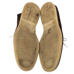 Pre Owned حذاء بوت كاحل لورو بيانا رباط واك ناعم سويدي بني مقاس 44