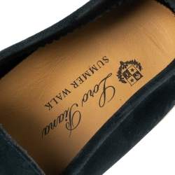 Pre Owned Loro Piana Blue Suede 'Summer Walk' Slip On Loafers Size 40