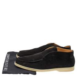 مملوكة مسبقًا حذاء بوت للكاحل لورو بيانا سويدي أسود مقاس 37