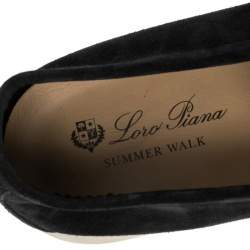 Loro Piana Black Suede Summer Walk Loafers Size 46