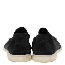 Loro Piana Black Suede Summer Walk Loafers Size 46