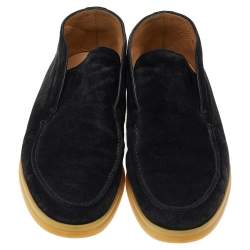 Loro Piana Black Suede Open Walk Ankle Boots Size 40.5