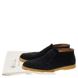 Loro Piana Black Suede Open Walk Ankle Boots Size 40.5