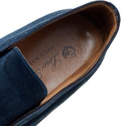 Pre Owned حذاء بوت كاحل لورو بيانا أوبن واك سويدي أزرق مقاس 40.5