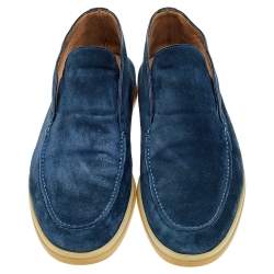 Pre Owned حذاء بوت كاحل لورو بيانا أوبن واك سويدي أزرق مقاس 40.5