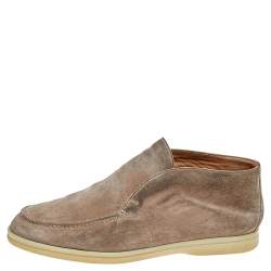 Loro Piana Brown Suede Open Walk Ankle Boots Size 40.5
