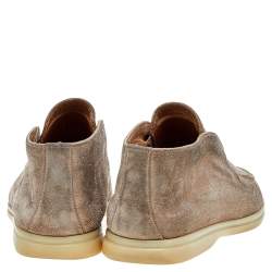 Loro Piana Brown Suede Open Walk Ankle Boots Size 40.5