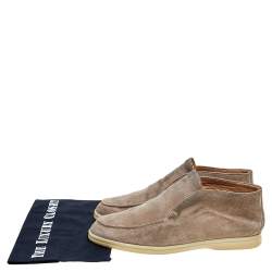 Loro Piana Brown Suede Open Walk Ankle Boots Size 40.5