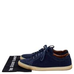 Loro Piana Blue Suede And Wool Freetime Walk Low Top Sneakers Size 43