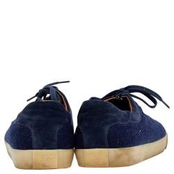 Loro Piana Blue Suede And Wool Freetime Walk Low Top Sneakers Size 43