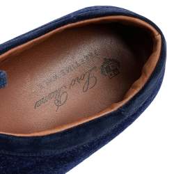 Loro Piana Blue Suede And Wool Freetime Walk Low Top Sneakers Size 43