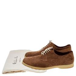 Loro Piana Brown Suede Brogue Lace up Derby Size 43