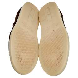 Pre Owned Loro Piana Brown Nubuck Leather Soho Walk Low Top Sneakers Size 43.5