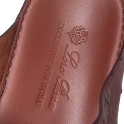 Pre Owned صندل لورو بيانا سليب أون جلد نعام عنابي مقاس 44