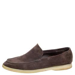 مملوكة مسبقًا حذاء لوفرز لورو بيانا سمر ووك سليب أون سويدي بني مقاس 42