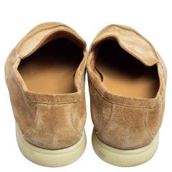 مملوكة مسبقًا Loro Piana Brown Suede Summer Walk Loafers Size 43