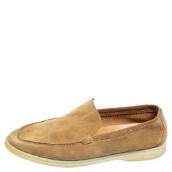 مملوكة مسبقًا Loro Piana Brown Suede Summer Walk Loafers Size 43