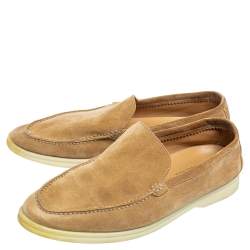 مملوكة مسبقًا Loro Piana Brown Suede Summer Walk Loafers Size 43