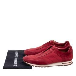 Loro Piana Red Suede And Fabric Flexy Walk Sneakers Size 43