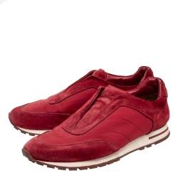 Loro Piana Red Suede And Fabric Flexy Walk Sneakers Size 43