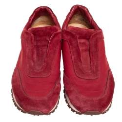 Loro Piana Red Suede And Fabric Flexy Walk Sneakers Size 43