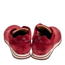 Loro Piana Red Suede And Fabric Flexy Walk Sneakers Size 43