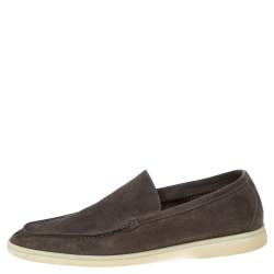 Loro Piana Brown Suede Summer Walk Loafers Size 43 