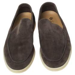 Loro Piana Brown Suede Summer Walk Loafers Size 43 