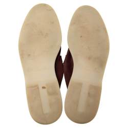 Loro Piana Burgundy  Suede Babouche Charms Flat Mules Size 41