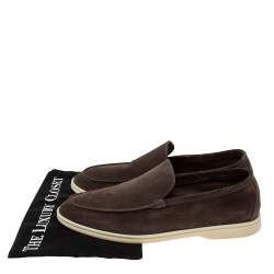 Pre Owned Loro Piana Brown Suede Summer Walk Loafers Size 45
