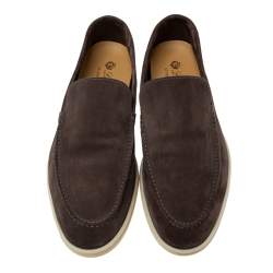 Pre Owned Loro Piana Brown Suede Summer Walk Loafers Size 45