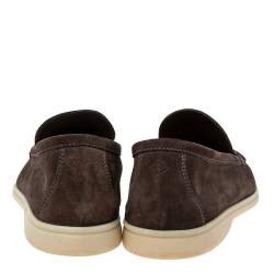 Pre Owned Loro Piana Brown Suede Summer Walk Loafers Size 45
