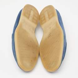 Loro Piana Blue Suede 'Summer Walk' Slip On Loafers Size 45 
