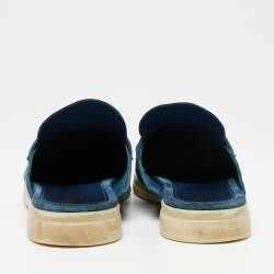 Pre Owned حذاء سلايد فلات لورو بيانا بابوش شارمز والك سويدي أزرق مقاس 41