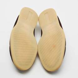 Pre Owned Loro Piana Brown Suede 'Summer Walk' Slip On Loafers Size 41.5