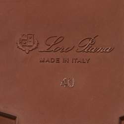 Pre Owned Loro Piana Navy Blue Suede And Nylon Lace Up Sneakers Size 40 