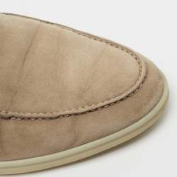 Pre Owned Loro Piana Beige Suede Open Walk Ankle  Boots Size 40.5