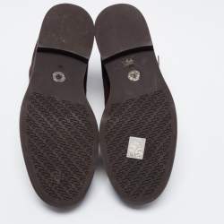 Pre Owned Loro Piana Dark Brown Suede Lace Up Ankle Boots Size 39