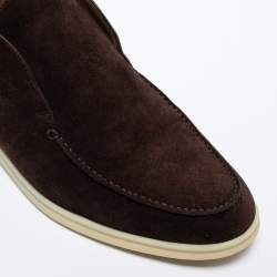 مملوكة مسبقًا Loro Piana  Brown Suede Open Walk Boots Size 43