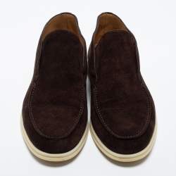 مملوكة مسبقًا Loro Piana  Brown Suede Open Walk Boots Size 43