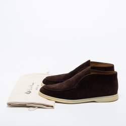 مملوكة مسبقًا Loro Piana  Brown Suede Open Walk Boots Size 43