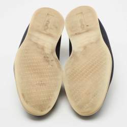 Pre Owned Loro Piana Navy Blue Canvas Summer City Walk Loafers Size 43