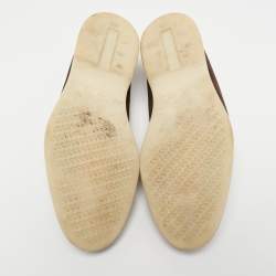 Pre Owned Loro Piana Brown Suede Summer Walk Slip On Loafers Size 41.5