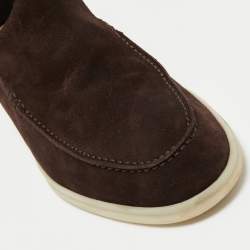 Pre Owned Loro Piana Brown Suede Summer Walk Slip On Loafers Size 41.5