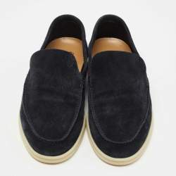 Pre Owned Loro Piana Blue Suede Summer Walk Slip On Loafers Size 42