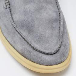 Loro Piana Grey Suede Walk Slip On Loafers Size 43