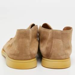 Loro Piana Brown Suede Open Walk Boots Size 42